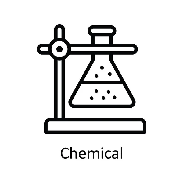 Esquema Vector Químico Icono Ilustración Diseño Símbolo Tecnología Educativa Sobre — Archivo Imágenes Vectoriales
