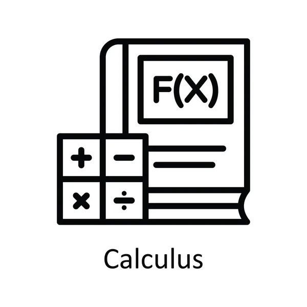 Kalkulationsvektorumriss Icon Design Illustration Bildungstechnologisches Symbol Auf Weißem Hintergrund Eps — Stockvektor