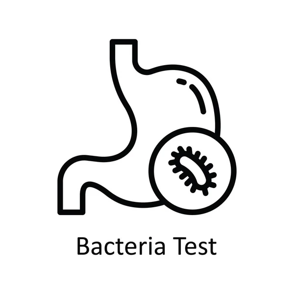 Bacteria Test Vector Outline Icon Design Illustration Educational Technology Symbol — Stock Vector