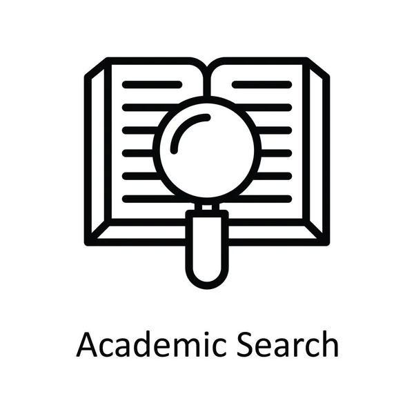 Academic Search Vector Outline Icon Design Illustration Inglês Símbolo Tecnologia — Vetor de Stock