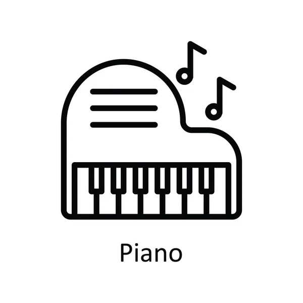 Piyano Vektör Taslağı Simge Tasarımı Çizimi Beyaz Arkaplan Eps Dosyası — Stok Vektör