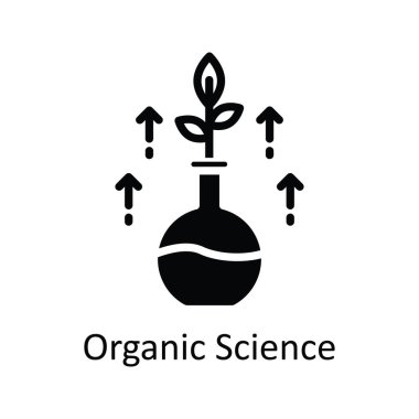 Organik Bilim Vektörü Katı Simge Tasarımı çizimi. Beyaz arkaplan EPS 10 Dosyası üzerine Eğitim Teknolojisi Sembolü