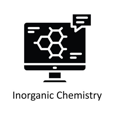 İnorganik Kimya vektörü katı Simge Tasarımı çizimi. Beyaz arkaplan EPS 10 Dosyası üzerine Eğitim Teknolojisi Sembolü