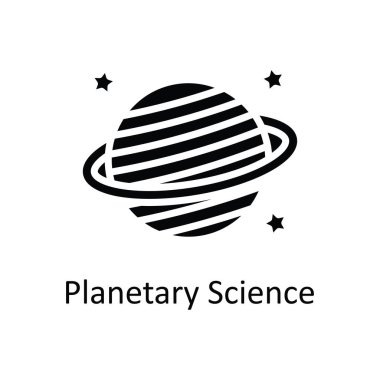 Gezegen bilimi vektörü katı Simge Tasarımı çizimi. Beyaz arkaplan EPS 10 Dosyası üzerine Eğitim Teknolojisi Sembolü