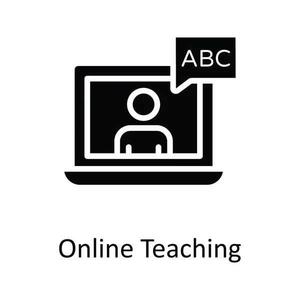 Online Teaching Vector Solid Icon Ilustración Diseño Símbolo Tecnología Educativa — Archivo Imágenes Vectoriales