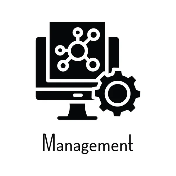 Management Wetenschap Vector Solide Icoon Ontwerp Illustratie Educatieve Technologie Symbool — Stockvector