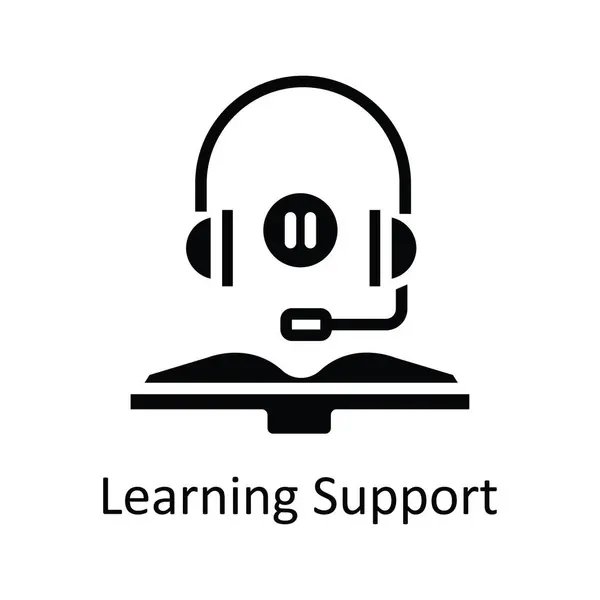 Learning Support Vektor Pevné Icon Design Ilustrace Symbol Vzdělávací Technologie — Stockový vektor