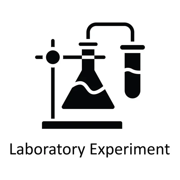 Laboratório Experiment Vector Solid Icon Design Illustration Símbolo Tecnologia Educacional —  Vetores de Stock