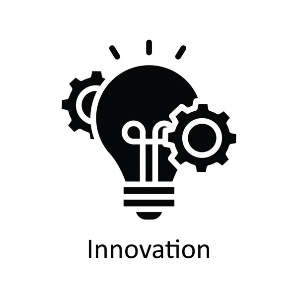 Innovatie Vector Solide Icoon Ontwerp Illustratie Educatieve Technologie Symbool Witte — Stockvector