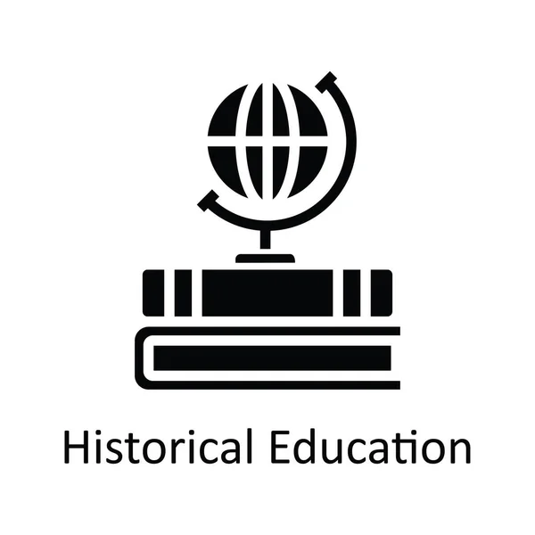 Tarihsel Eğitim Vektörü Katı Simge Tasarımı Çizimi Beyaz Arkaplan Eps — Stok Vektör