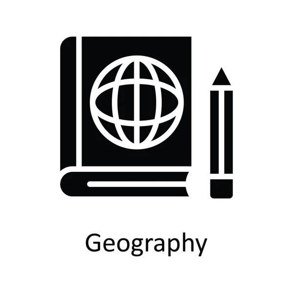Geografia Vetor Sólido Icon Design Ilustração Símbolo Tecnologia Educacional Fundo — Vetor de Stock
