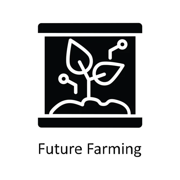 Future Farming Vector Solid Icon Design Illustration Symbol Vzdělávací Technologie — Stockový vektor