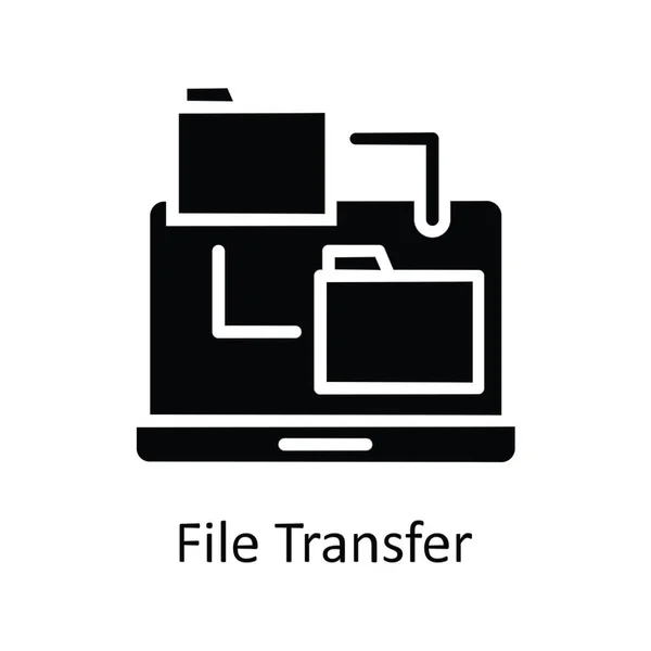 Gambar Rancangan Ikon Padat Vektor Berkas Transfer Simbol Teknologi Pendidikan - Stok Vektor