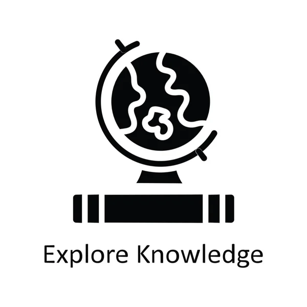 Εξερευνήστε Γνώση Διάνυσμα Στερεά Εικόνα Σχεδιασμός Εικονογράφηση Εκπαιδευτικό Σύμβολο Τεχνολογίας — Διανυσματικό Αρχείο