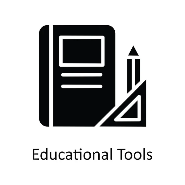 Εκπαιδευτικά Εργαλεία Διάνυσμα Στερεά Εικονίδιο Σχεδιασμός Εικονογράφηση Εκπαιδευτικό Σύμβολο Τεχνολογίας — Διανυσματικό Αρχείο