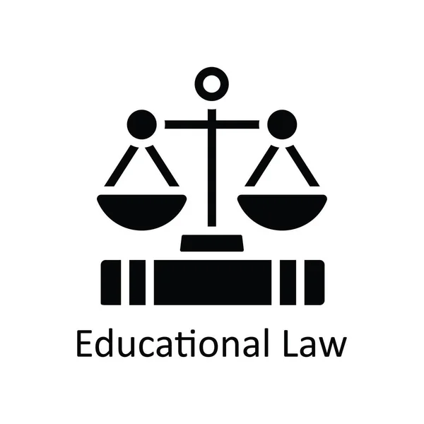 Edukacyjny Prawo Wektor Solidny Ikona Projekt Ilustracja Symbol Technologii Edukacyjnej — Wektor stockowy