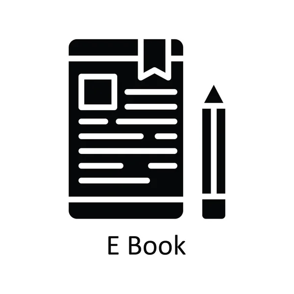 Bok Vektor Fast Ikon Design Illustration Utbildningsteknik Symbol Vit Bakgrund — Stock vektor