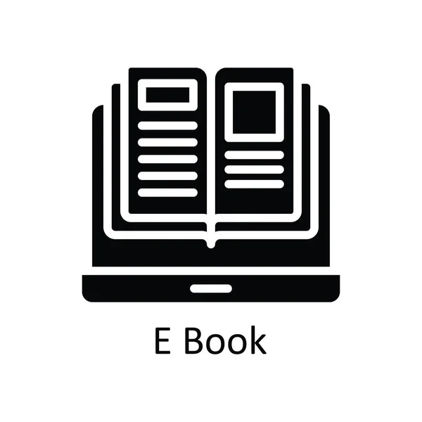 Book Vector Solid Icon Design Illustrazione Simbolo Tecnologia Educativa Sfondo — Vettoriale Stock