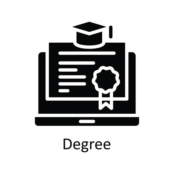 Degree Vector Solid Icon Design Illustration Educational Technology Symbol White — Stock Vector