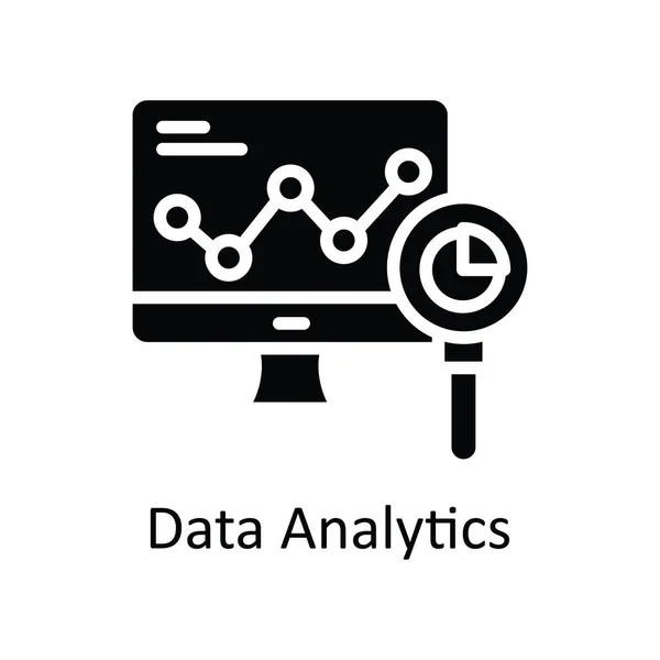 Data Analytics Vektor Solide Icon Design Illustration Bildungstechnologisches Symbol Auf — Stockvektor