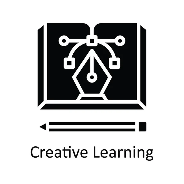 Criativa Aprendizagem Vetor Sólido Icon Design Ilustração Símbolo Tecnologia Educacional — Vetor de Stock