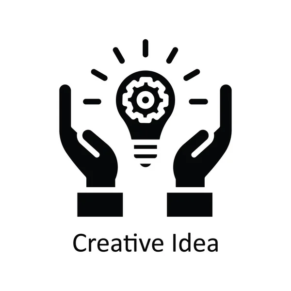 Idéia Criativa Vetor Sólido Icon Design Ilustração Símbolo Tecnologia Educacional — Vetor de Stock