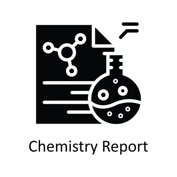 Chemical Report Vector Solid Icon Design Illustration Inglês Símbolo Tecnologia —  Vetores de Stock