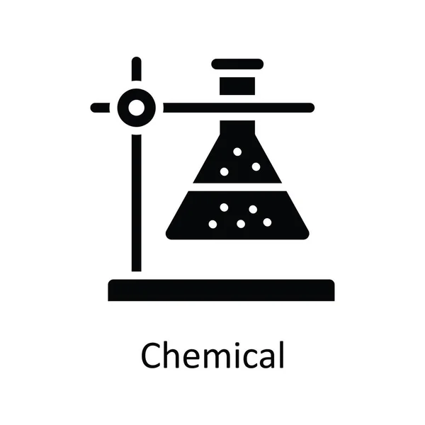 Χημικό Διανυσματικό Στερεό Εικονίδιο Σχεδιασμός Εικονογράφηση Εκπαιδευτικό Σύμβολο Τεχνολογίας Λευκό — Διανυσματικό Αρχείο