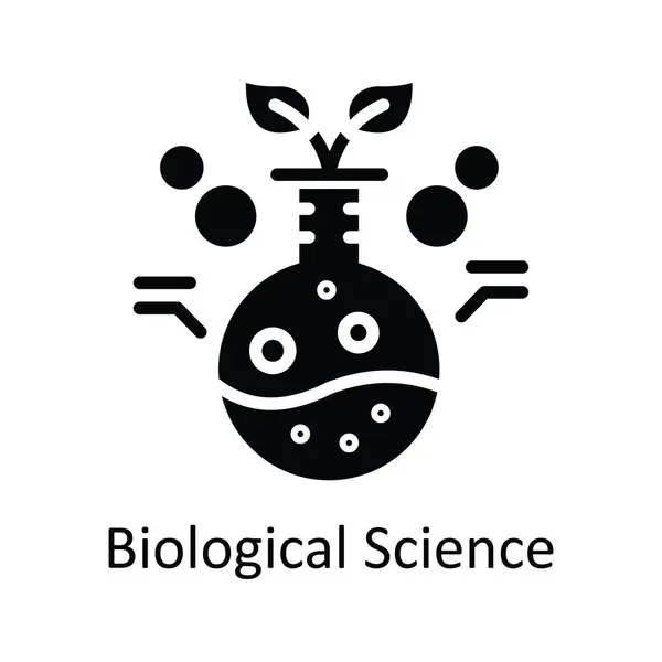 Біологічна Наука Вектор Твердої Ікони Дизайн Ілюстрація Освітні Технології Символ — стоковий вектор