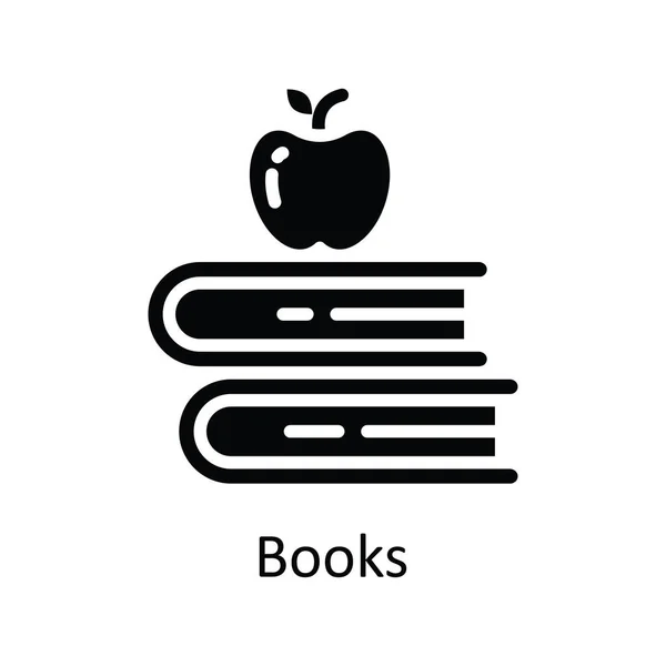 Livros Vetor Sólido Icon Design Ilustração Símbolo Tecnologia Educacional Fundo —  Vetores de Stock