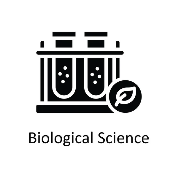 Biologiczna Nauka Wektor Solidna Ikona Projekt Ilustracja Symbol Technologii Edukacyjnej — Wektor stockowy