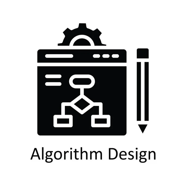 Algoritmo Diseño Vector Sólido Icono Diseño Ilustración Símbolo Tecnología Educativa — Vector de stock