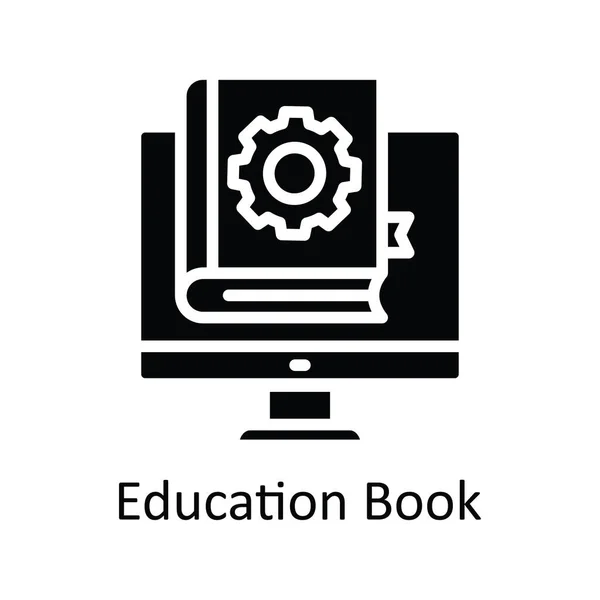 Libro Educación Vector Sólido Icono Diseño Ilustración Símbolo Tecnología Educativa — Archivo Imágenes Vectoriales