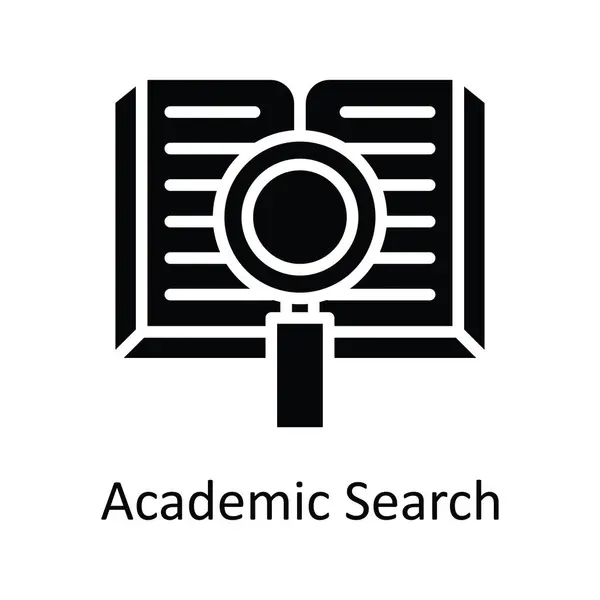 Pesquisa Acadêmica Vetor Sólido Icon Design Ilustração Símbolo Tecnologia Educacional — Vetor de Stock
