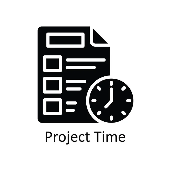 Project Time Vector Solide Pictogram Ontwerp Illustratie Educatieve Technologie Symbool — Stockvector