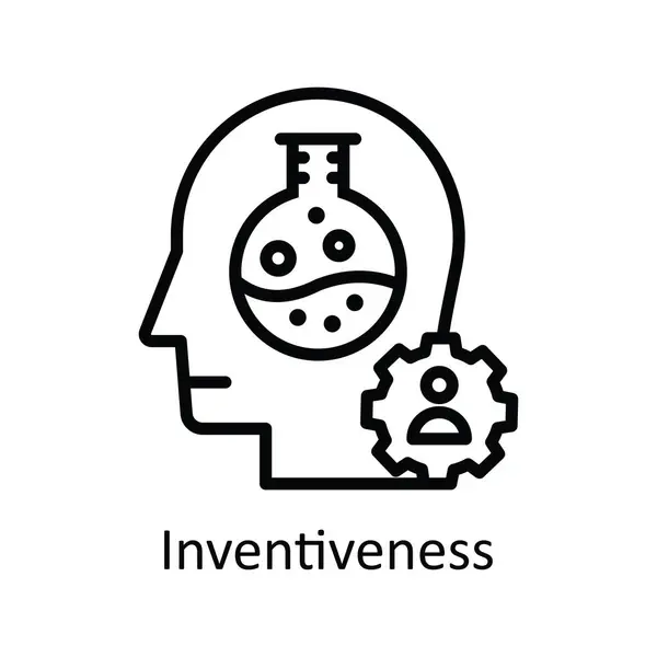 Desenho Vetorial Inventividade Icon Design Illustration Símbolo Mentalidade Humana Fundo — Vetor de Stock