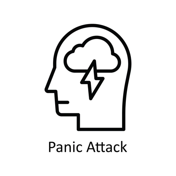 Stock vector Panic Attack vector outline Icon Design illustration. Human Mentality Symbol on White background EPS 10 File