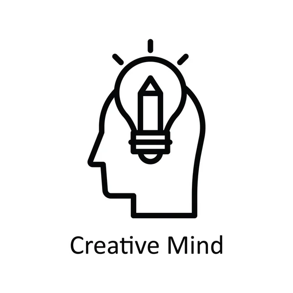 Desenho Vetor Mente Criativa Icon Design Illustration Símbolo Mentalidade Humana — Vetor de Stock
