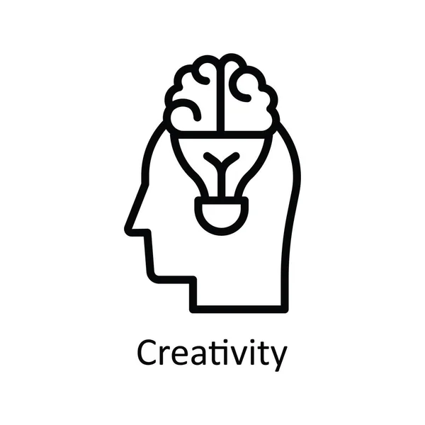 Desenho Vetor Criatividade Icon Design Illustration Símbolo Mentalidade Humana Fundo — Vetor de Stock