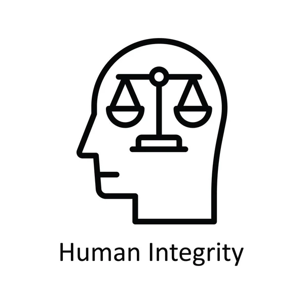 Integridad Humana Esquema Vectorial Icono Diseño Ilustración Símbolo Mentalidad Humana — Archivo Imágenes Vectoriales