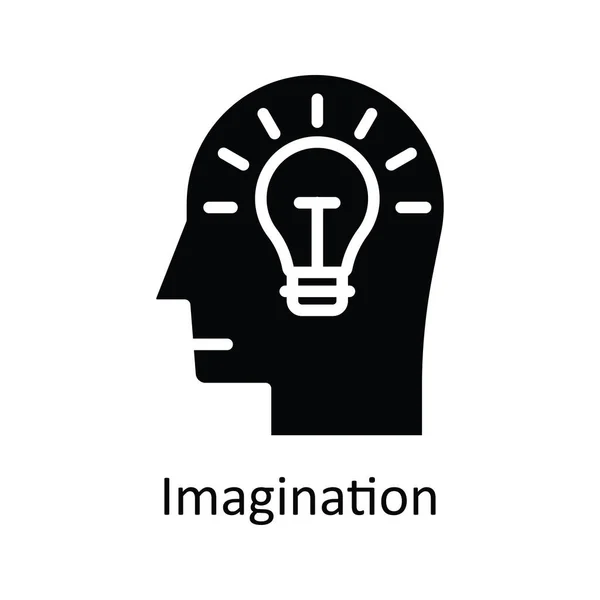 Imaginação Vetor Sólido Icon Design Ilustração Símbolo Mentalidade Humana Fundo —  Vetores de Stock