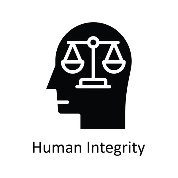 Integridad Humana Vector Sólido Icono Diseño Ilustración Símbolo Mentalidad Humana — Vector de stock