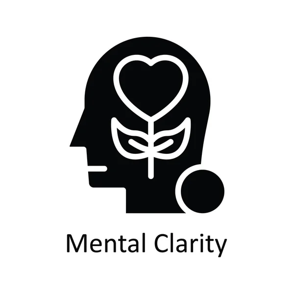 Claridad Mental Vector Sólido Icono Diseño Ilustración Símbolo Mentalidad Humana — Vector de stock