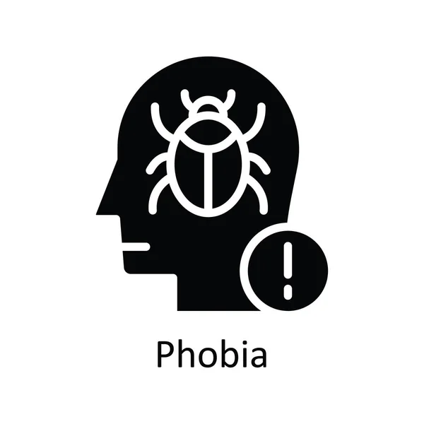 Phobia Vector Solid Icon Design Illustration Human Mentality Symbol White — Stock Vector