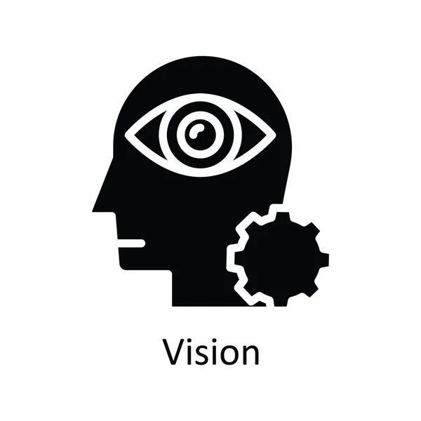 Visão Vetor Sólido Icon Design Ilustração Símbolo Mentalidade Humana Fundo —  Vetores de Stock