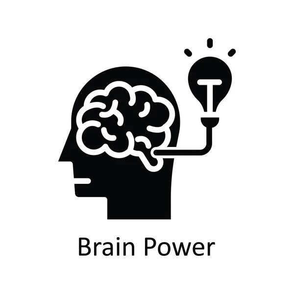 Illustration Conception Icône Solide Vecteur Brain Power Symbole Mentalité Humaine — Image vectorielle