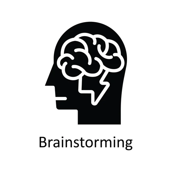 Burza Mózgów Solidny Wektor Ikona Projekt Ilustracji Symbol Mentalności Człowieka — Wektor stockowy