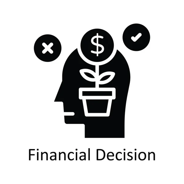 Financieel Besluit Vector Solide Pictogram Ontwerp Illustratie Menselijke Mentaliteit Symbool — Stockvector