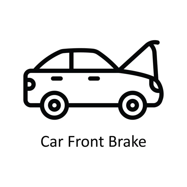 Car Broke Vector Outline Icon Design Illustration Car Accident Symbol — Stock Vector