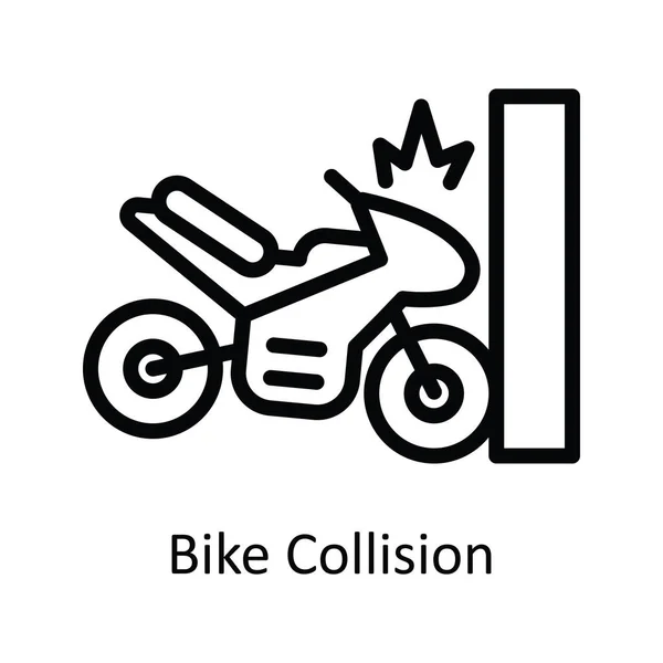 Fahrrad Kollision Vektor Umriss Icon Design Illustration Autounfallsymbol Auf Weißem — Stockvektor